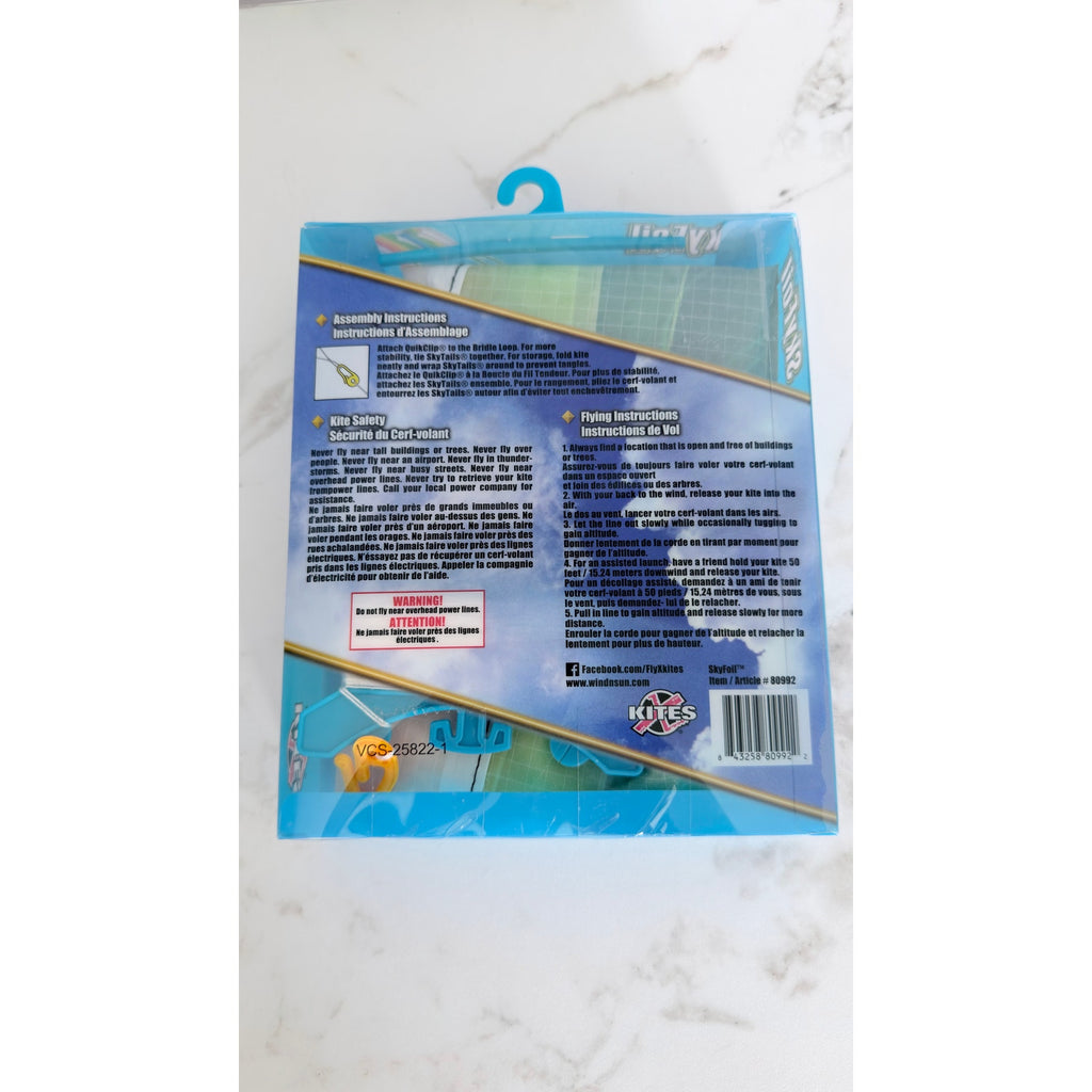 X-Kites SkyFoil Rainbow Nylon Frameless Kite - 38" Brand New