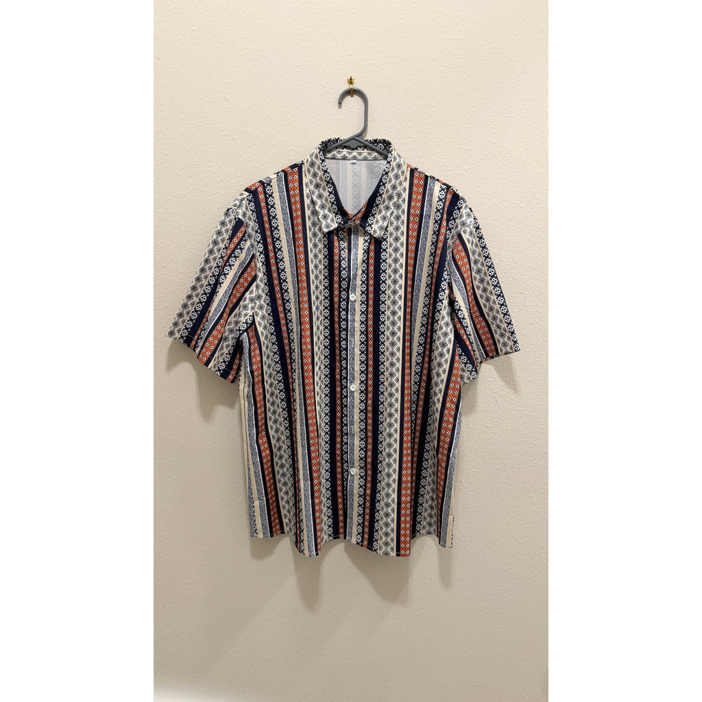 Men’s Casual Short Sleeve Button-Down Shirt - Turndown Collar - NWT