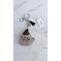 Juliet Crystal Avenue Ghost Rhinestone Puffy Keychain Tassel Halloween NWT