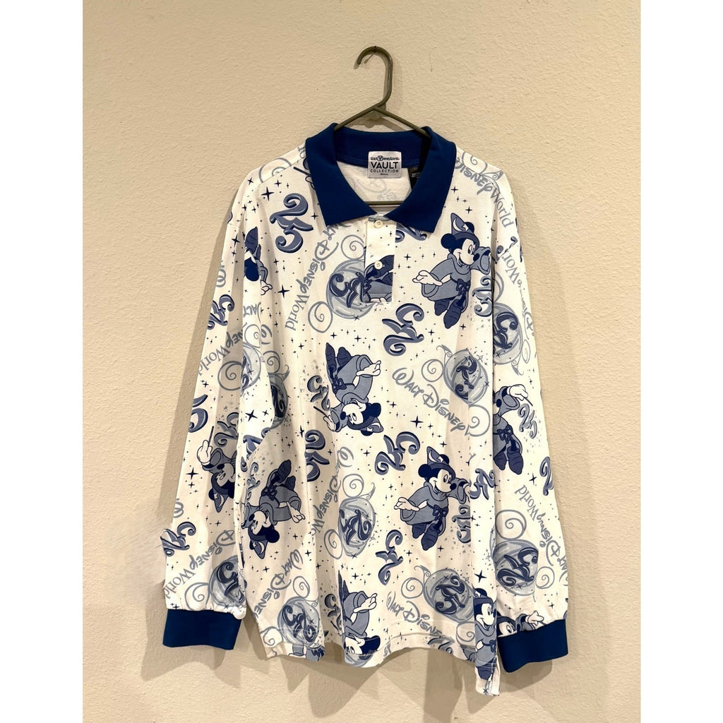 Walt Disney World VAULT 25th Anniversary Mickey Long Sleeve Polo Extra Large NWT