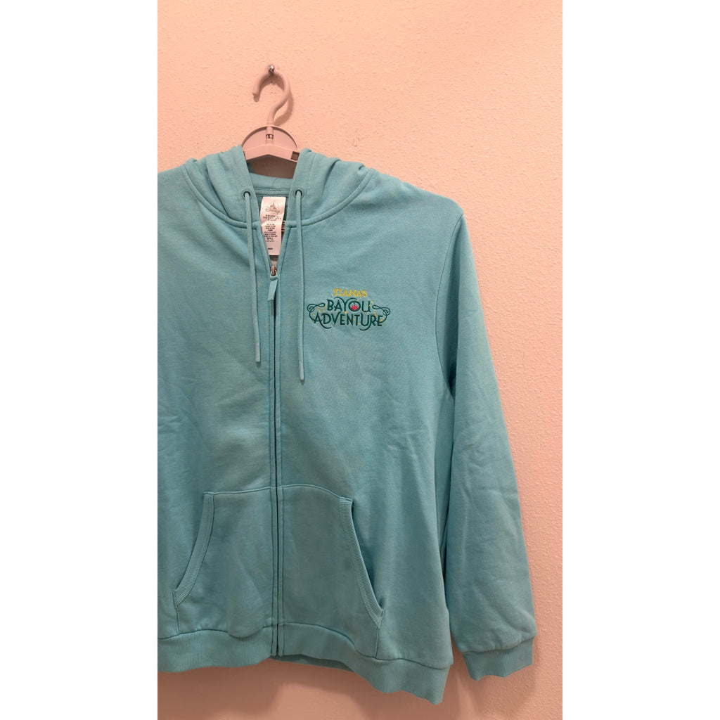 Disney Parks Tiana's Bayou Adventure Blue Zip Up Hoodie Adult Large NWT