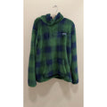 Crown & Ivy Green Plaid Sherpa Hoodie Mens Large Fleece Pullover