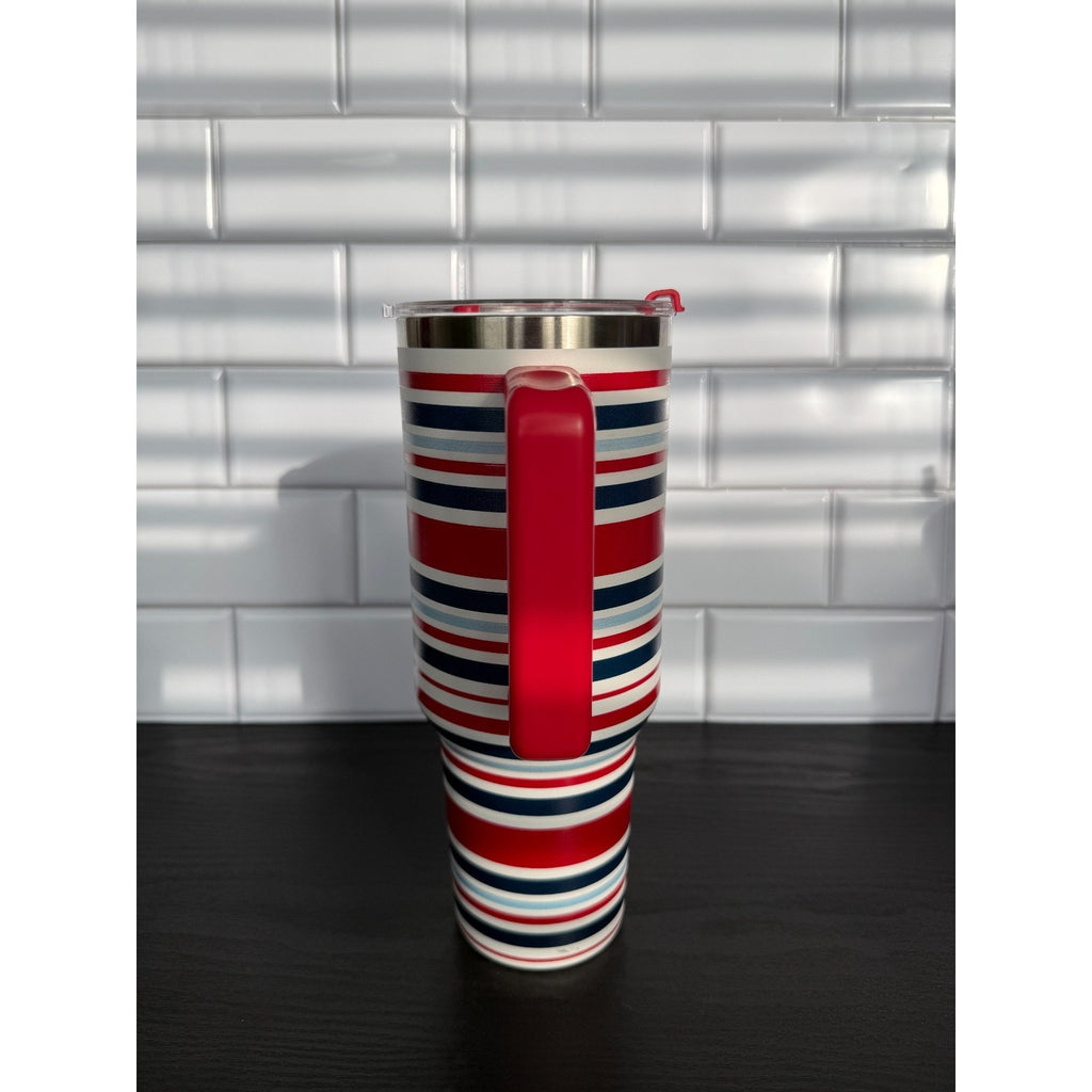Ashland 40oz Stainless Steel Insulated Tumbler - Red/White/Blue Stripe NEW