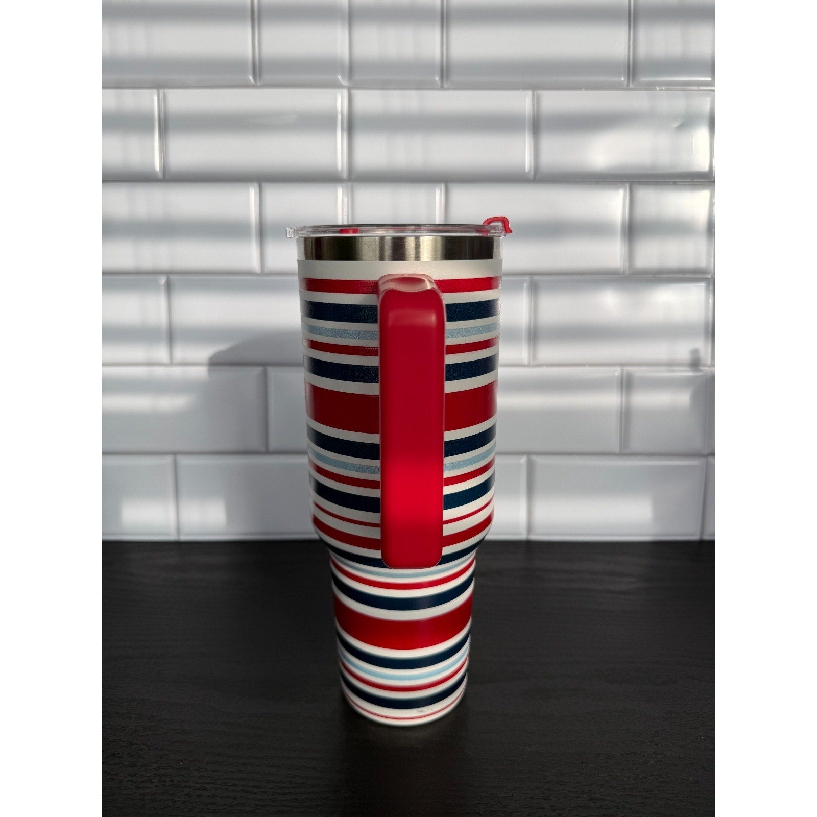 Ashland 40oz Stainless Steel Insulated Tumbler - Red/White/Blue Stripe NEW