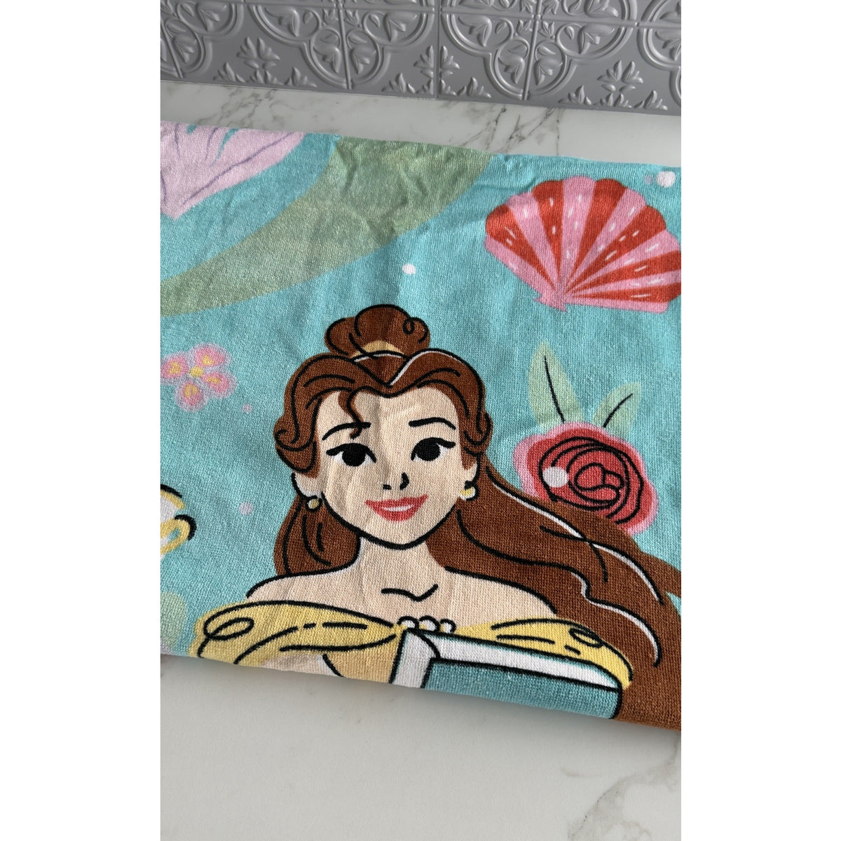 Disney Princess Beach Towel Ariel Moana Belle Flounder Cotton Pool Towel NEW