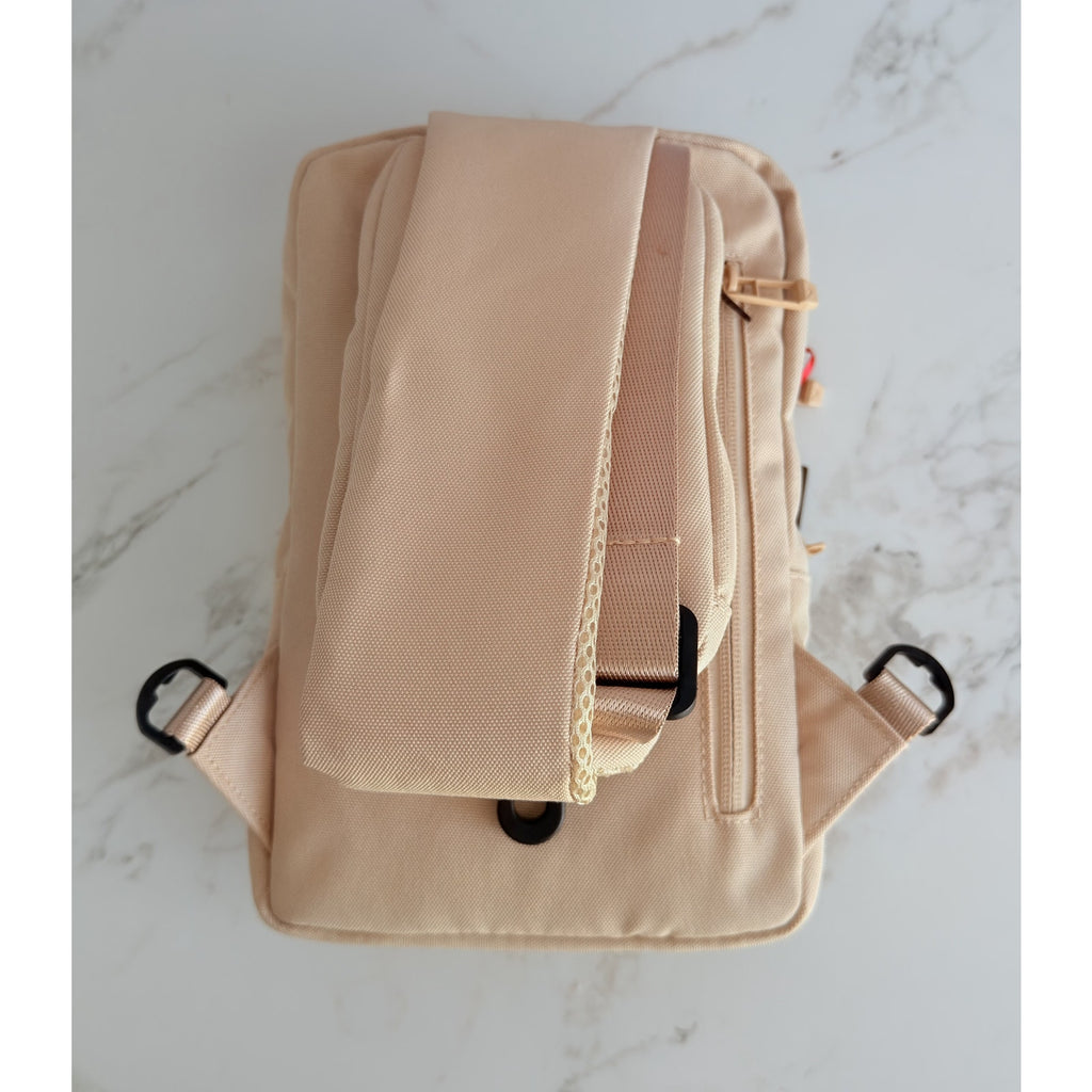 PONY Dave All Day Sling Bag Beige Crossbody Travel Backpack NWT
