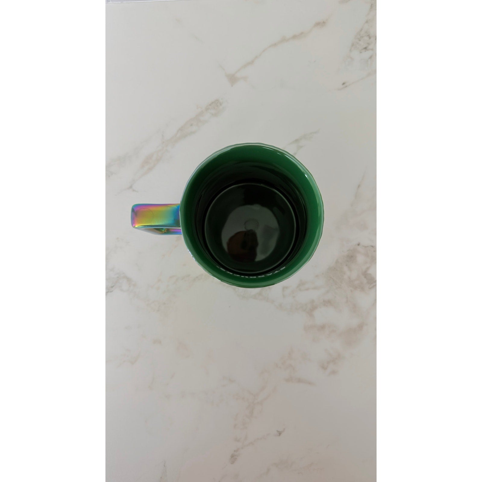 Starbucks 2024 Anniversary Siren Mermaid Tail Iridescent Green Ceramic Mug 14oz