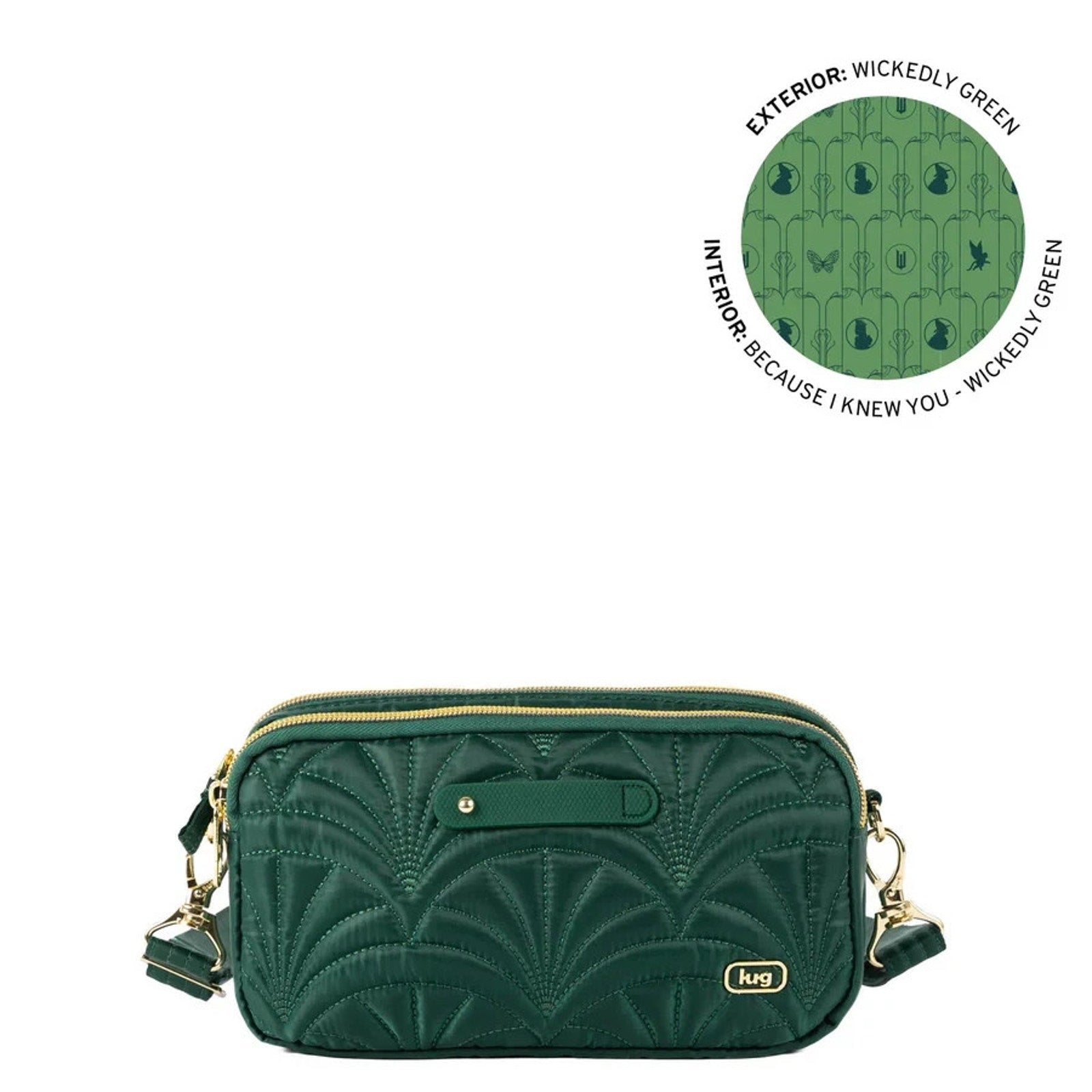 NEW! Wicked x Lug Coupe XL Plus Convertible Crossbody RFID Belt Bag Green