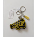 NWT Juliet Crystal Avenue Cheer Megaphone Key Chain - Black & Yellow