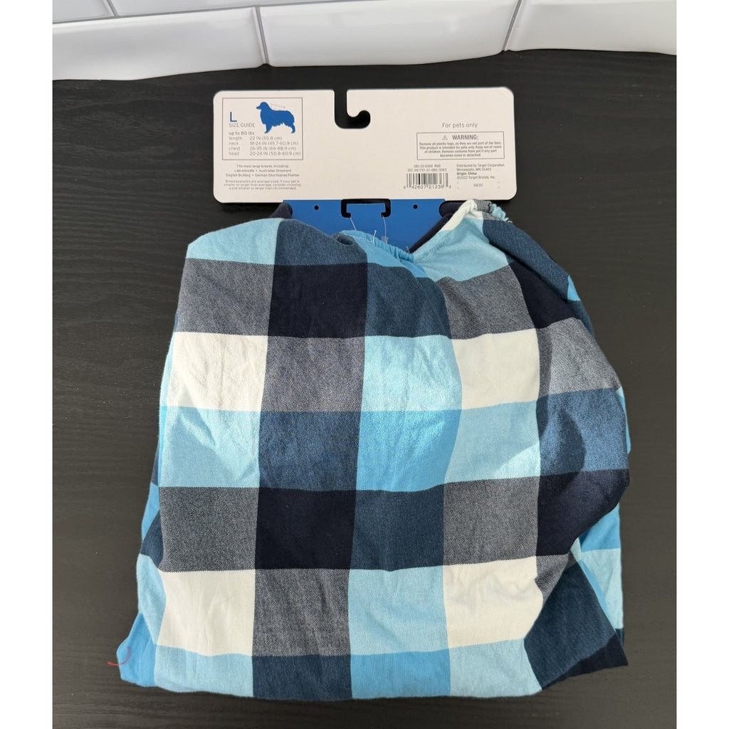 NEW Pet Pajamas Dog PJs Family Holiday Blue Plaid Large (up to 80lbs)