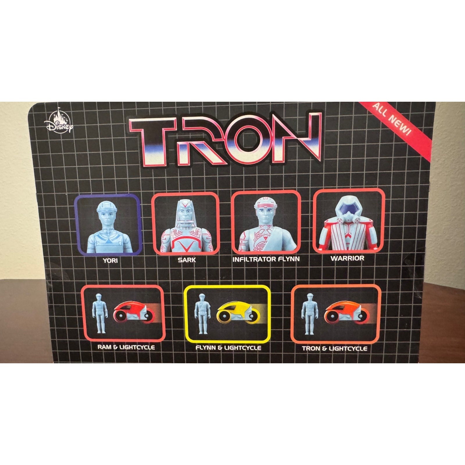 Disney Parks Super7 Tron ReAction Figure: RAM & Lightcycle Set NEW Box Damaged