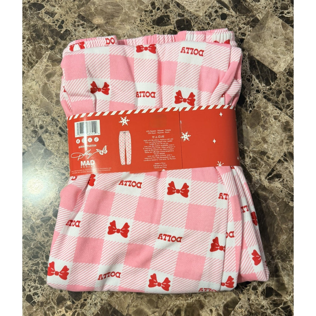 NEW Dolly Parton "Bows & Checks" Jogger Pajama Pants – Adult 2XL