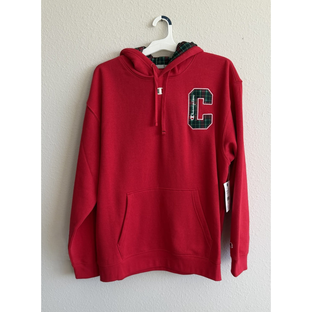 NEW Champion Men’s Plaid Hoodie Sweatshirt – Adult Large