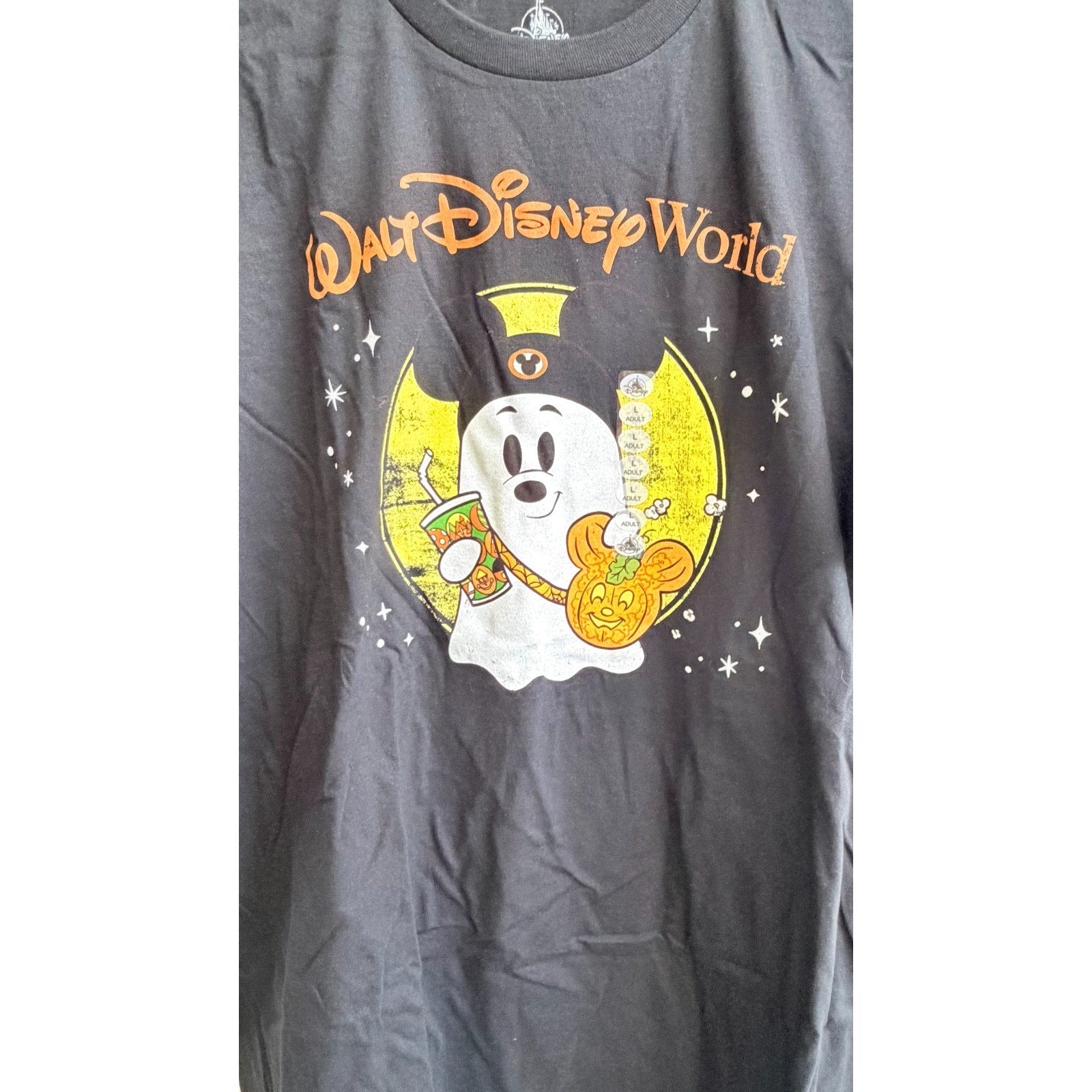 NEW Disney Parks Halloween Mickey Ghost T-Shirt - Adult Large