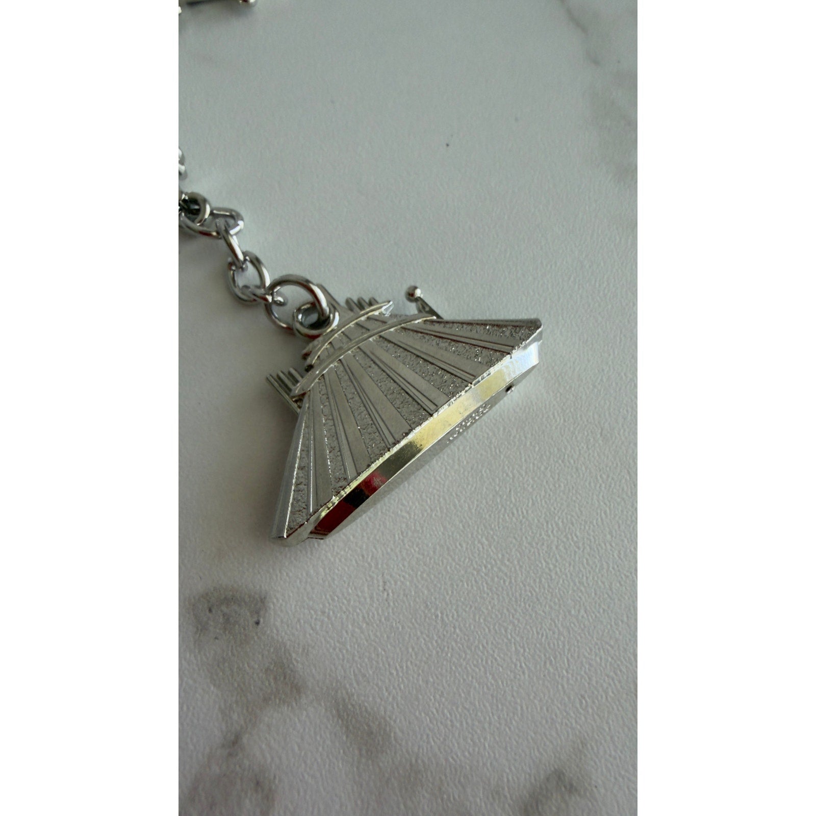 Disney Parks Space Mountain Tomorrowland Metal Keychain Bag Charm NWT