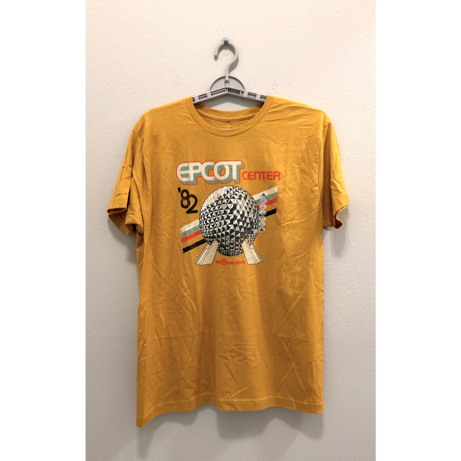 Disney Epcot Center '82 Retro Graphic T-Shirt Mustard Yellow Adult Large NWT