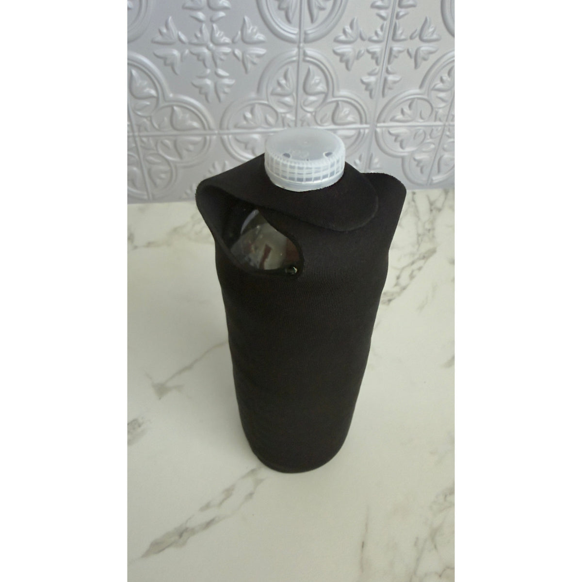 Black Neoprene Water Bottle Sleeve Holder Carrier Pouch w/ Clip NEW