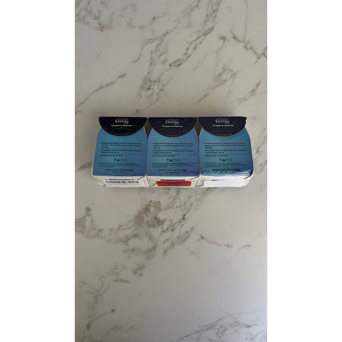 L'eggs Sheer Energy Control Top Tights Jet Black Size Q+ Extra Large 3 Pack NEW