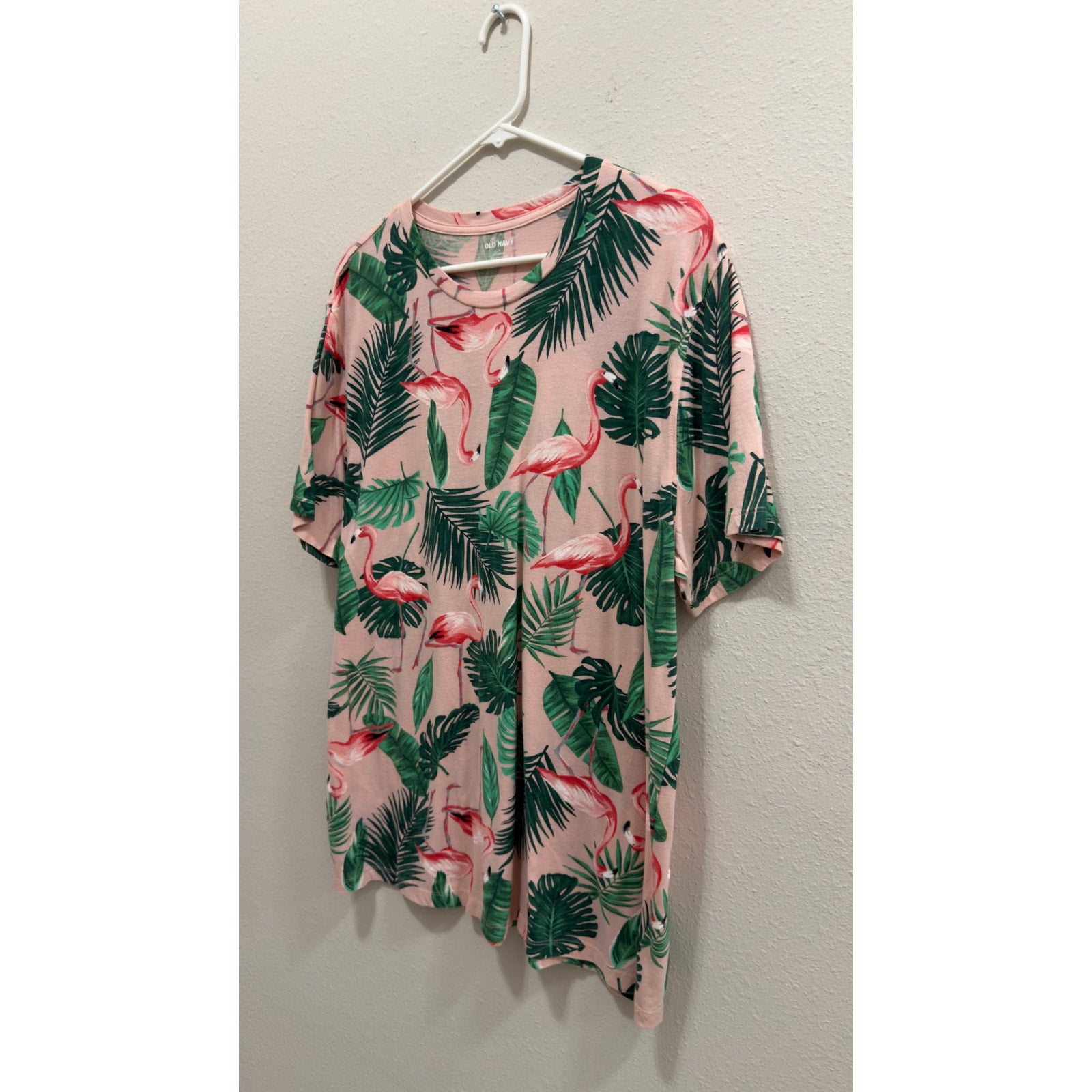 Old Navy Men's Flamingo Tropical Soft Washed Crewneck T-Shirt Size XL