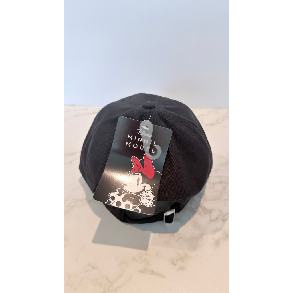 NWT Disney Minnie Mouse Chenille Patch Adjustable Baseball Cap - Black