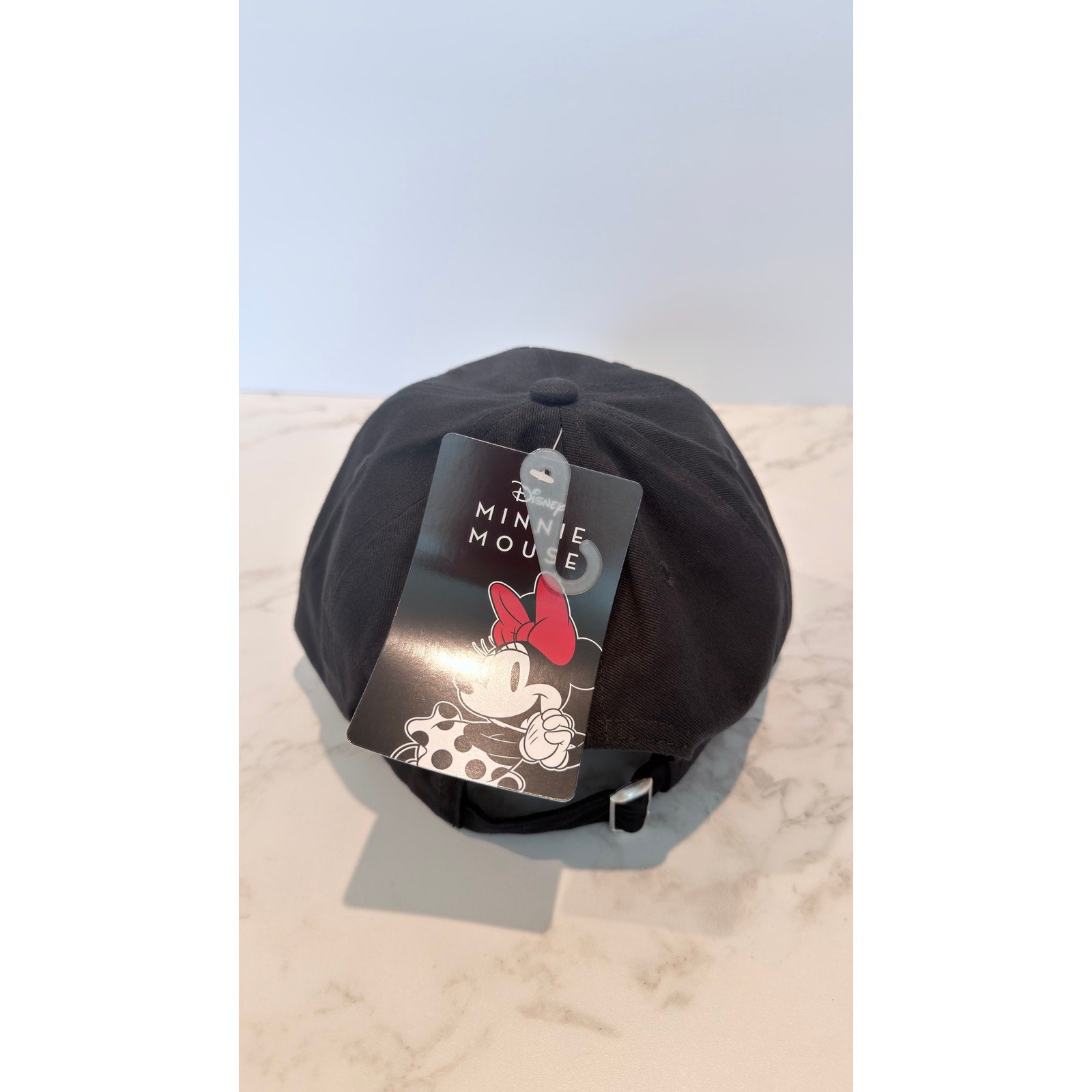 NWT Disney Minnie Mouse Chenille Patch Adjustable Baseball Cap - Black