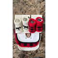 NEW Hudson Baby 5-Piece Bib and Sock Set - Winter Moose