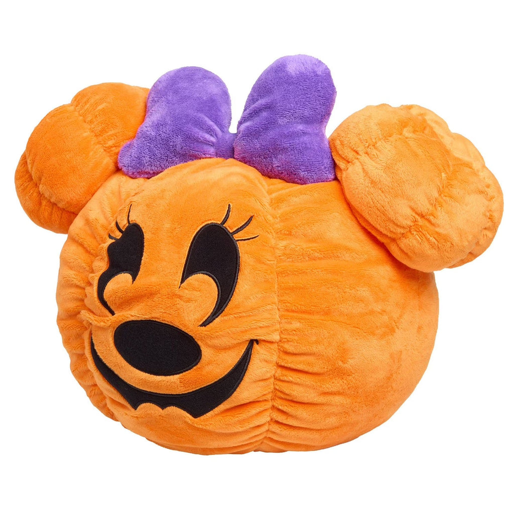 Disney Halloween Minnie Mouse 14" Pumpkin Head Plush Pillow NEW