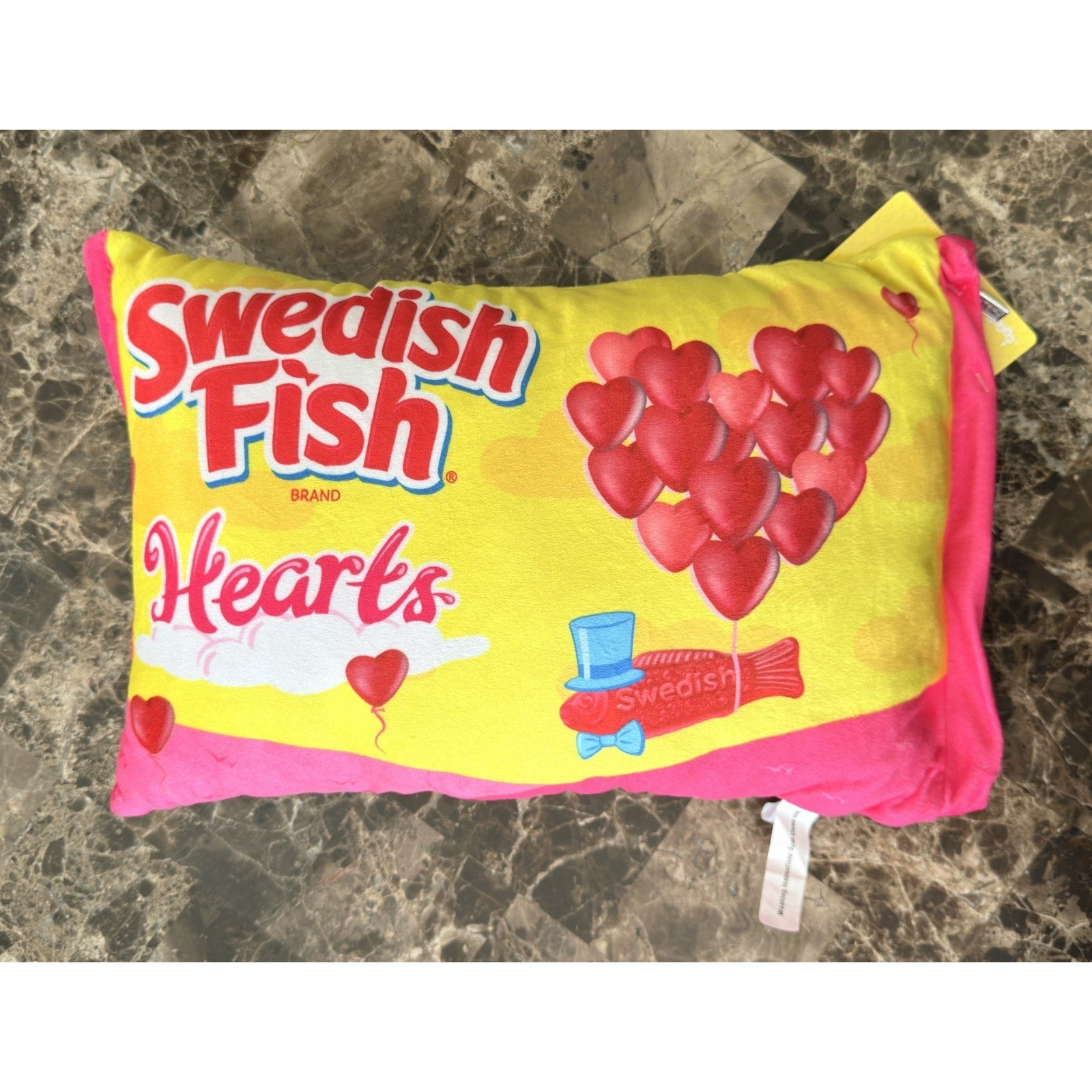 Iscream Swedish Fish Heart "Bag of Candy" Plush Pillow Set - NEW