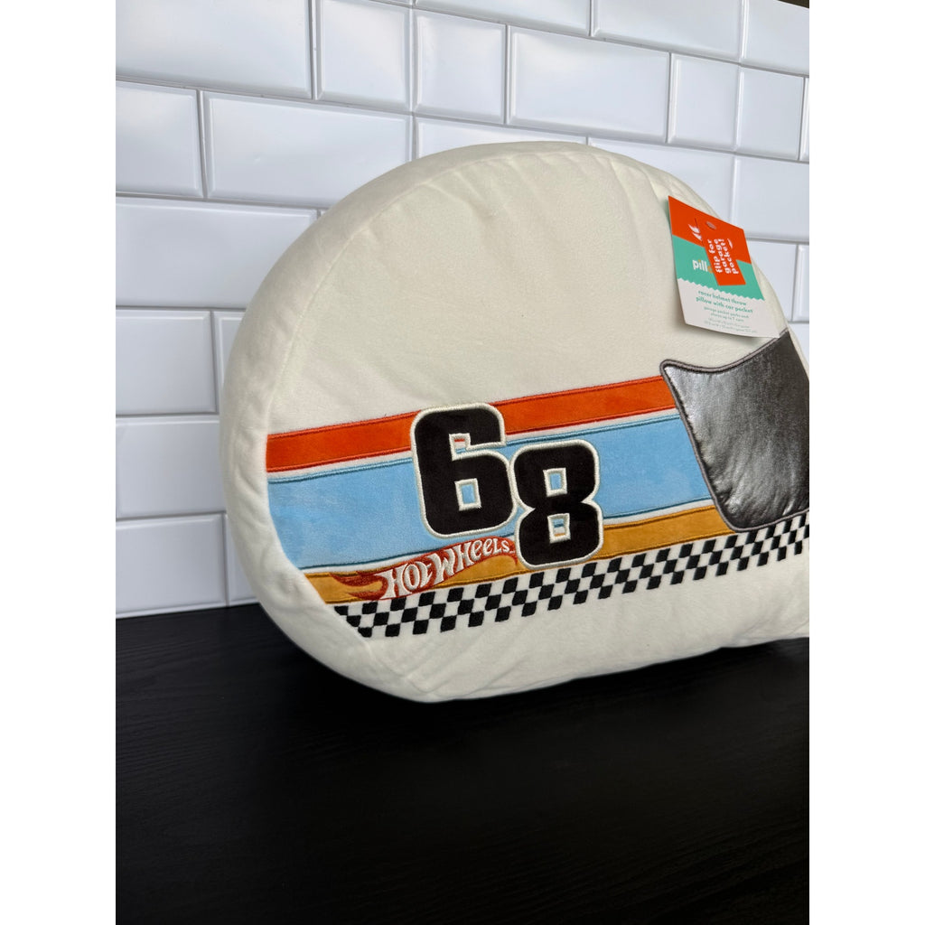 Hot Wheels Soft Racing Helmet Kids' Decorative Throw Pillow by Pillowfort™ NWT
