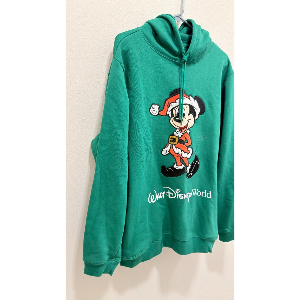 NWT Disney Parks Santa Mickey Mouse Adult Pullover Hoodie Large