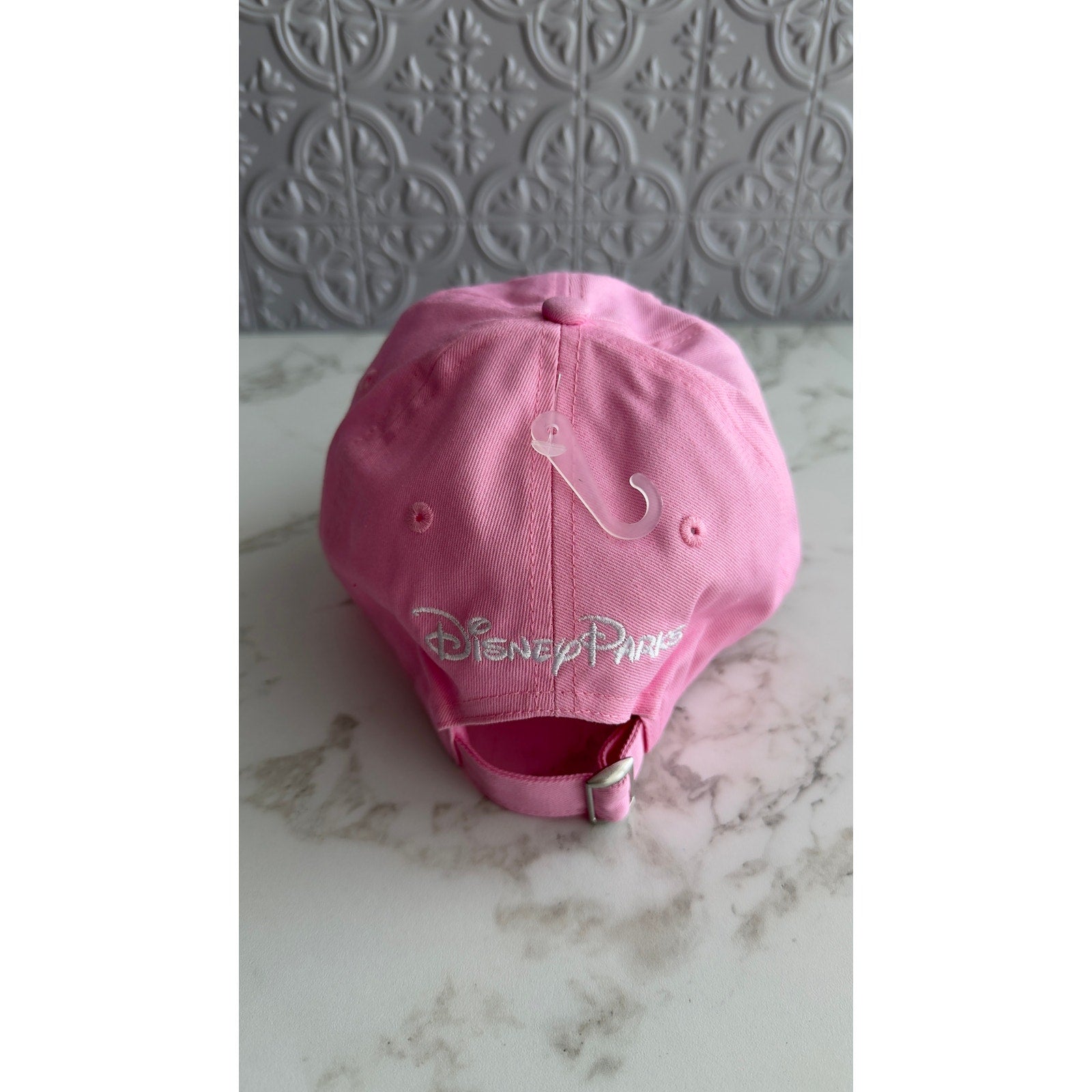 Disney Parks Pink Embroidered Castle Cameo Bow Baseball Cap Hat Adjustable NEW