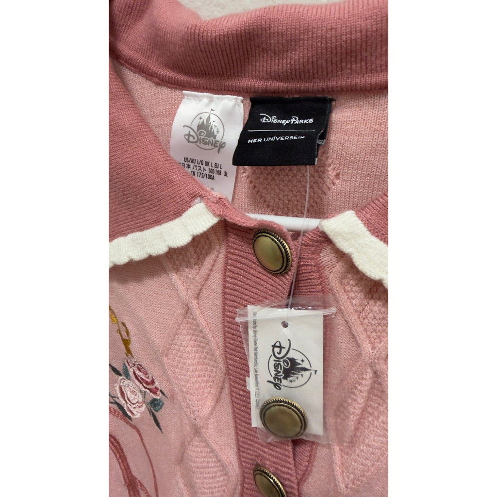 Disney Parks Her Universe Princess Pink Knit Cardigan Sweater Large NWT