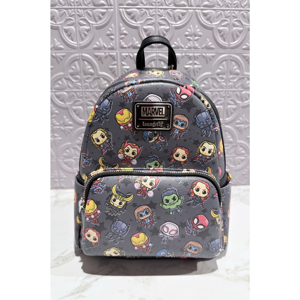 Disney x Loungefly Marvel Chibi Heroes Villains Mini Backpack NWT