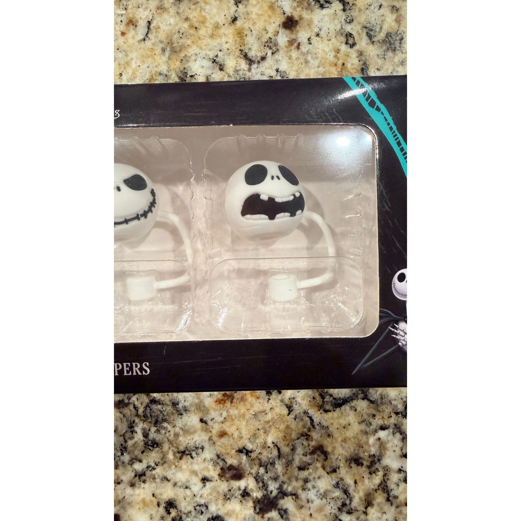 NEW Disney Nightmare Before Christmas Jack Skellington Straw Toppers - Set of 4