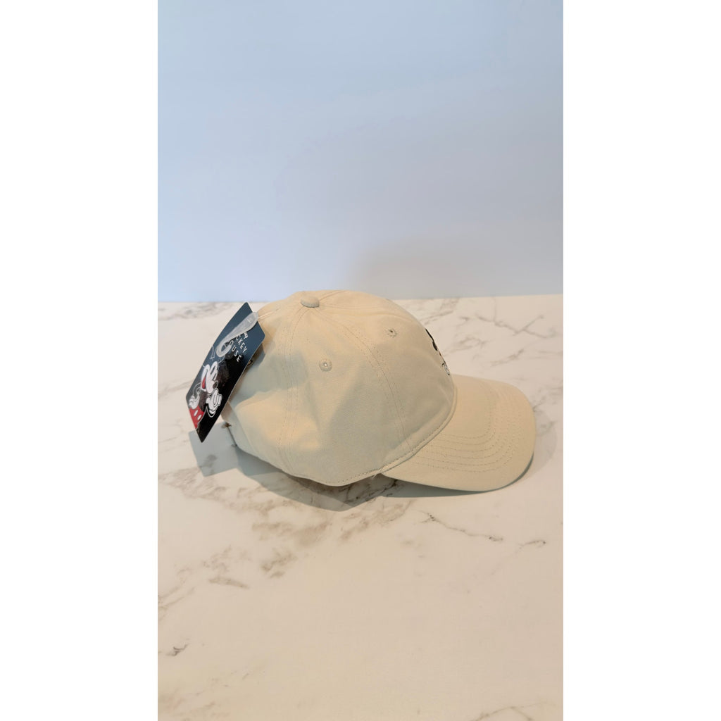 NEW Disney Mickey Mouse Cream Embroidered Adjustable Dad Hat