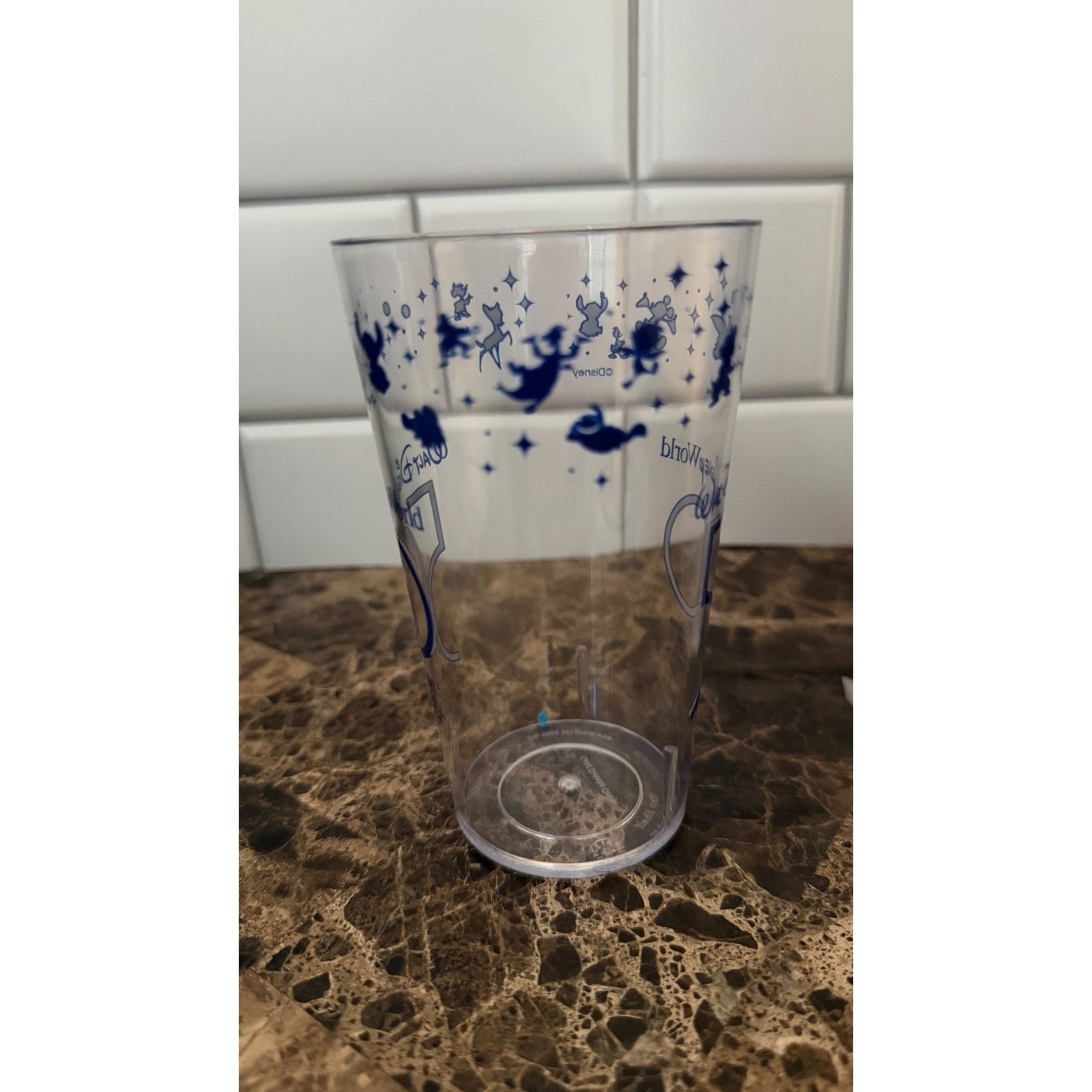 Walt Disney World 50th Anniversary Clear Plastic Cups - NEW Set of 8