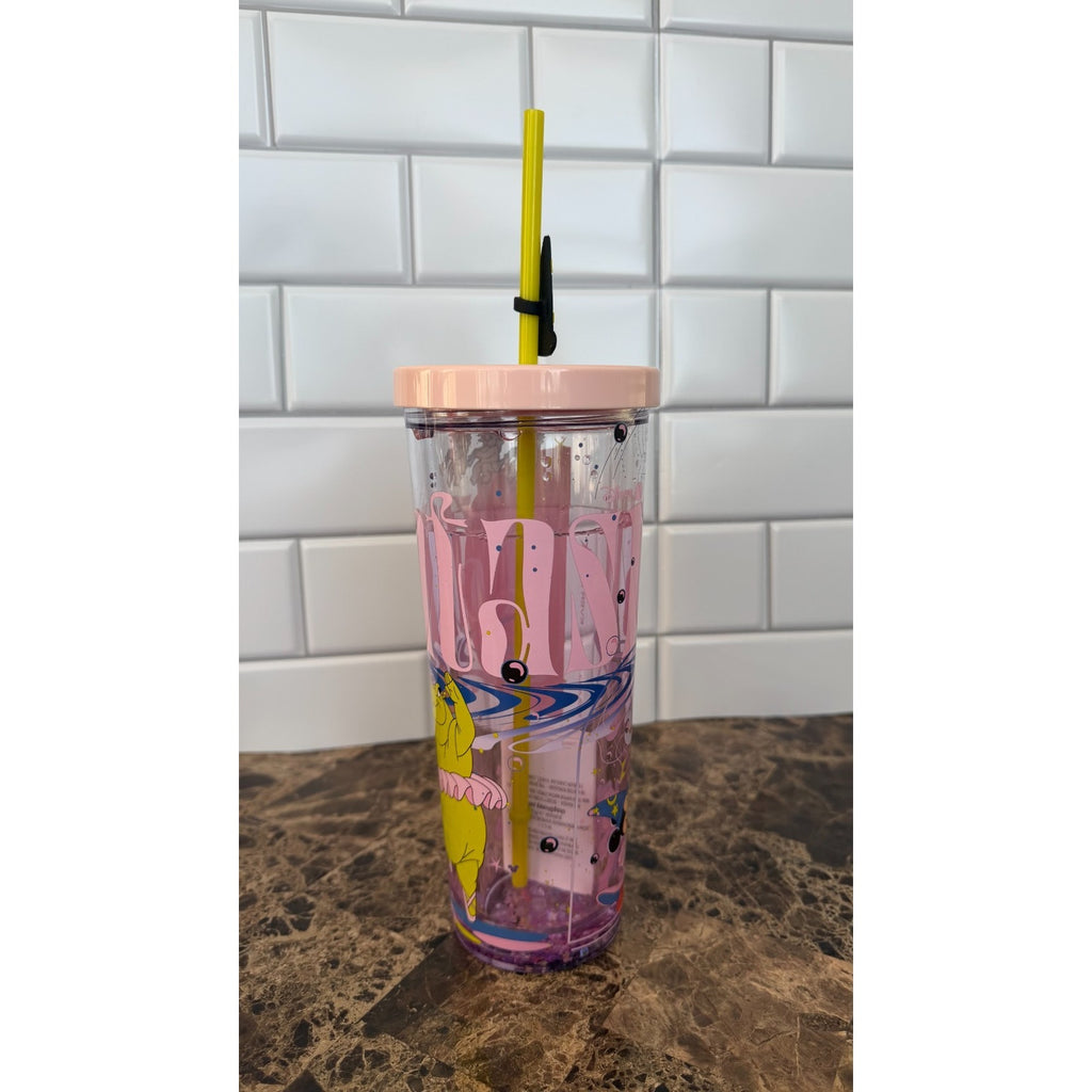 Disney Fantasia Liquid Glitter Tumbler with Sorcerer Hat Charm - 22oz