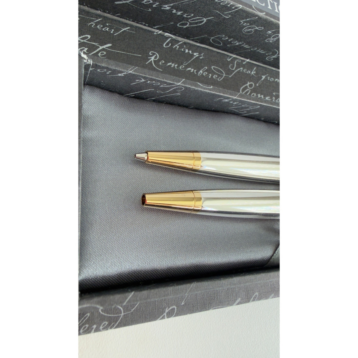Things Remembered Reflections Pen & Pencil Set Engraved "Rosie" Silver & Gold NEW