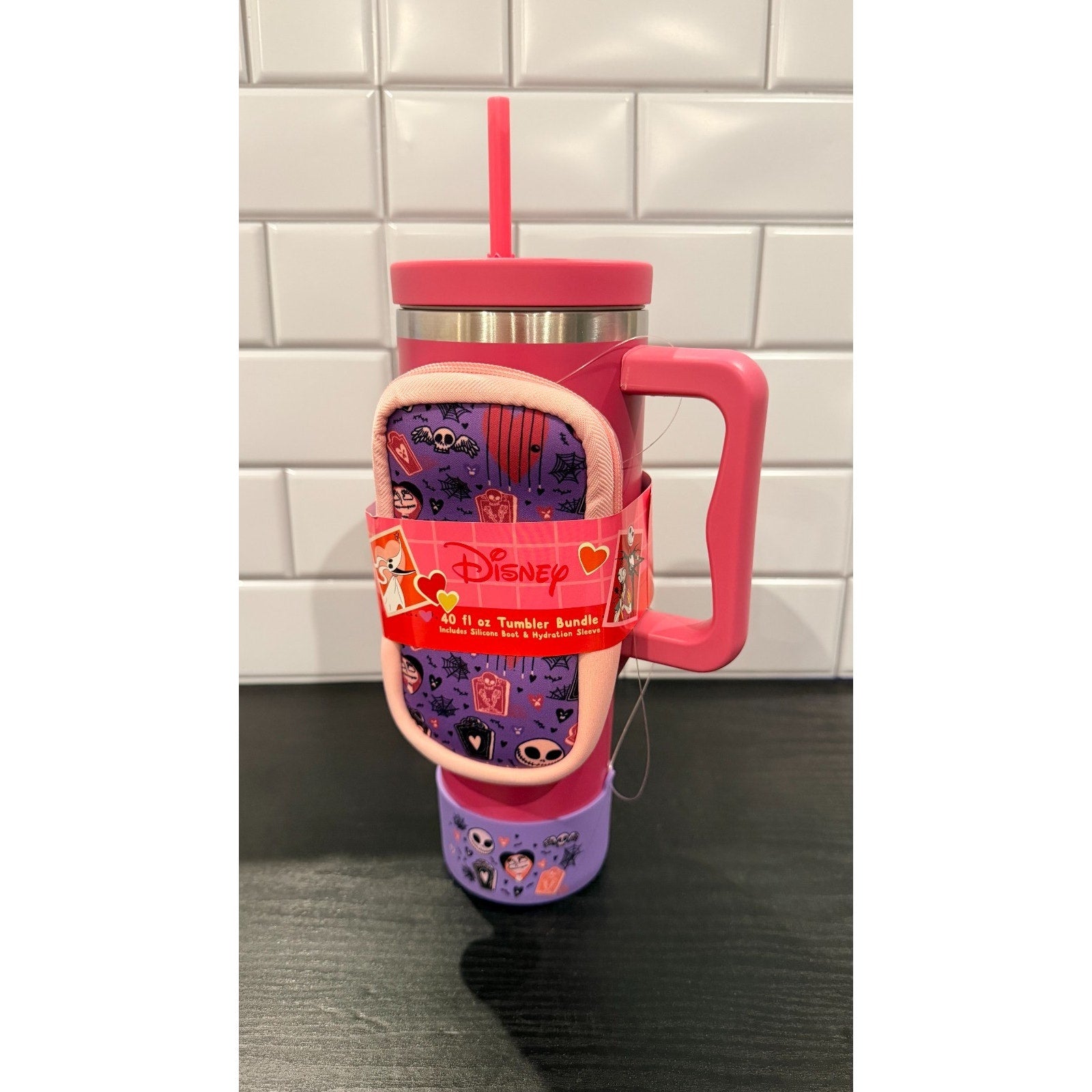 2026 Valentine's Day JACK SKELLINGTON & SALLY 40oz Tumbler Hydration Bundle Boot