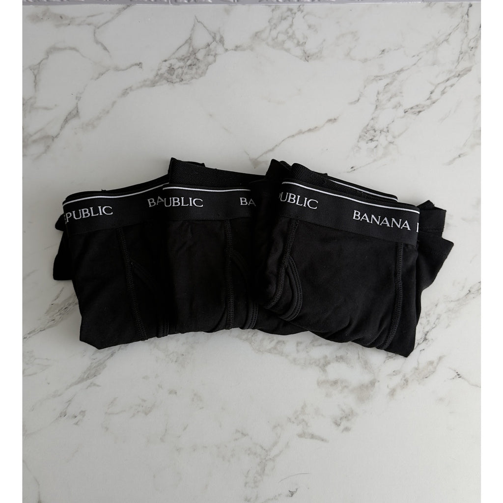 Banana Republic Mens 5 Inseam Boxer Briefs 3 Pack Black Stretch Size Large NWOT