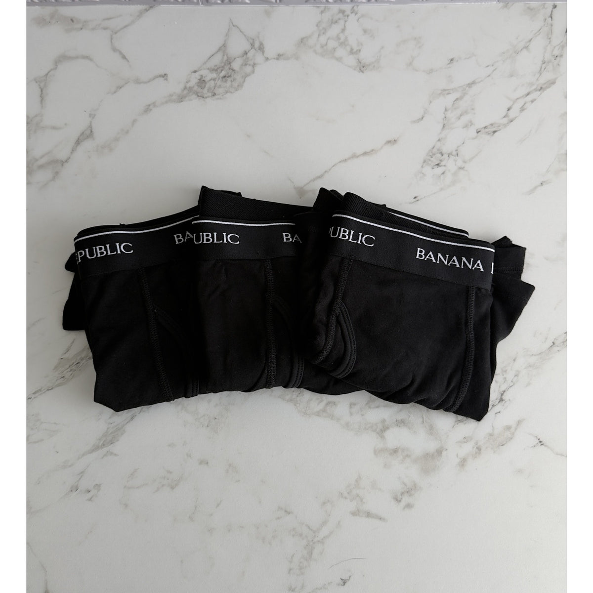 Banana Republic Mens 5 Inseam Boxer Briefs 3 Pack Black Stretch Size Large NWOT