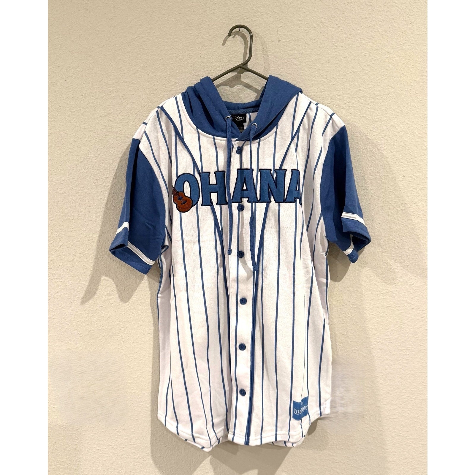 Disney Lilo & Stitch Ohana Hooded Baseball Jersey - Adult Medium NWT