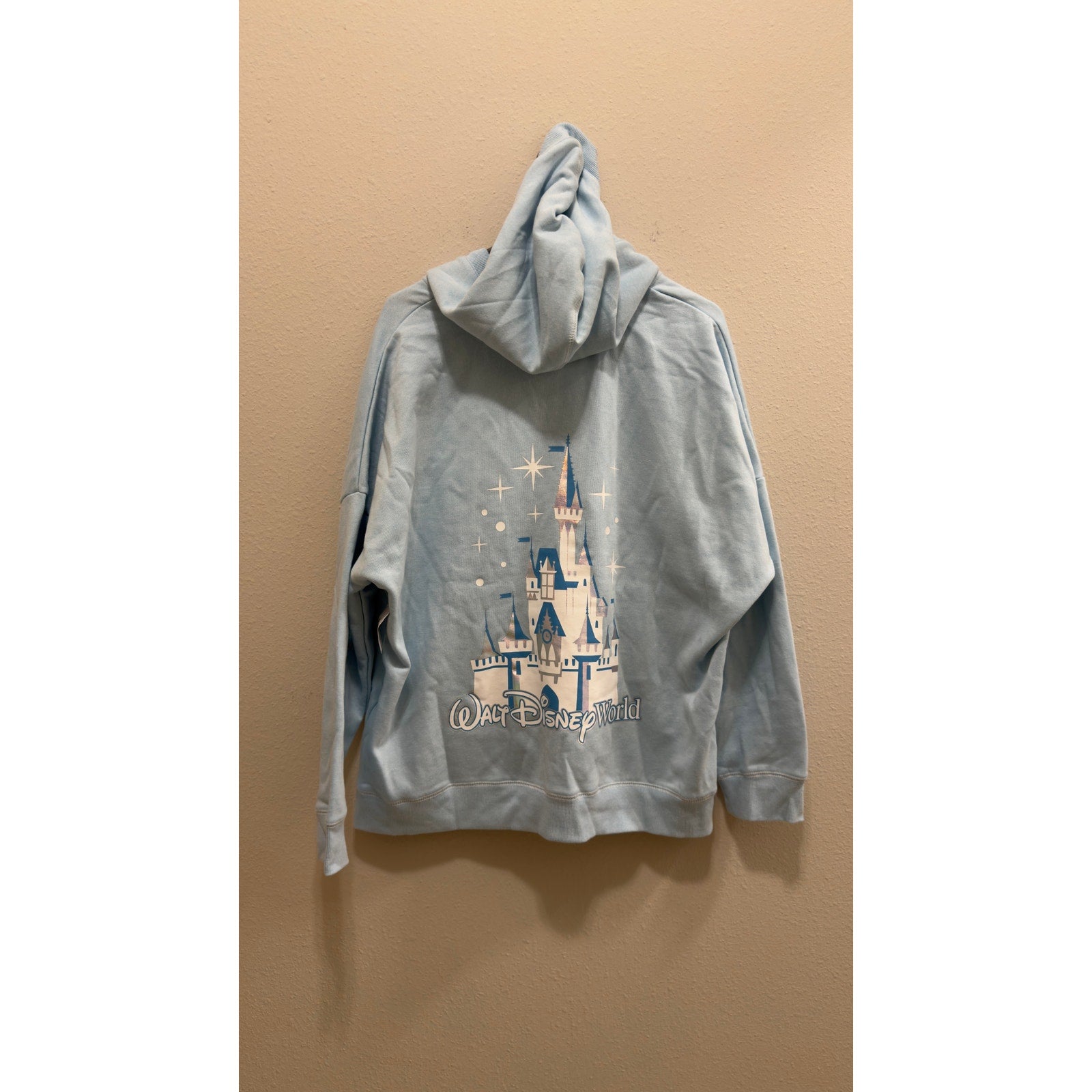 Walt Disney World Cinderella Castle V-Neck Pullover Hoodie NWT Large