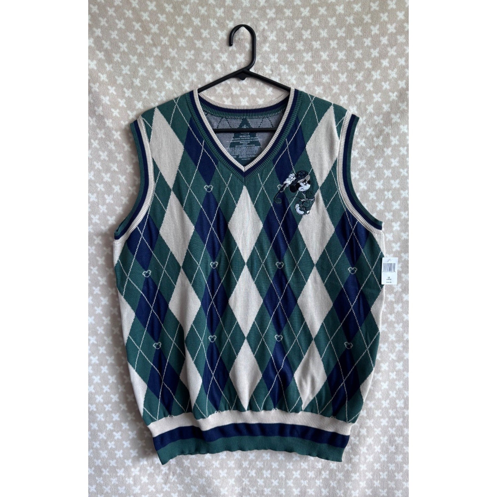 NEW 2025 Disney Parks Mickey Mouse Golf Golf Sweater Vest Men's Large