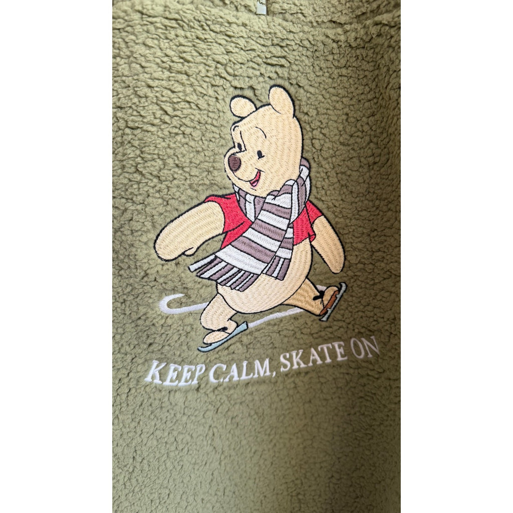 NEW Disney Women's Winnie the Pooh Ice Skating Sherpa Pullover Adult Large