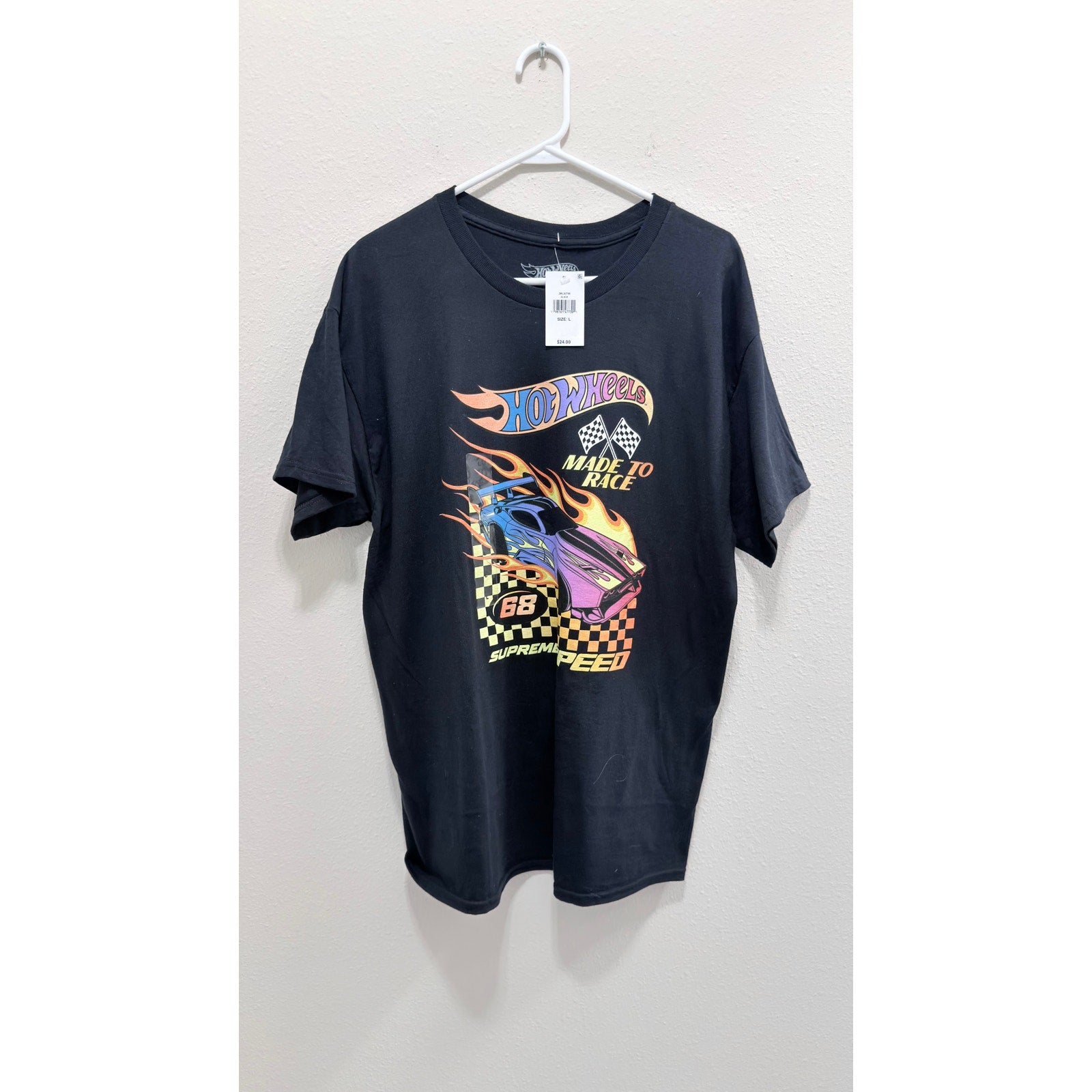 Hot Wheels Made to Race Graphic T-Shirt Unisex Large Black NWT
