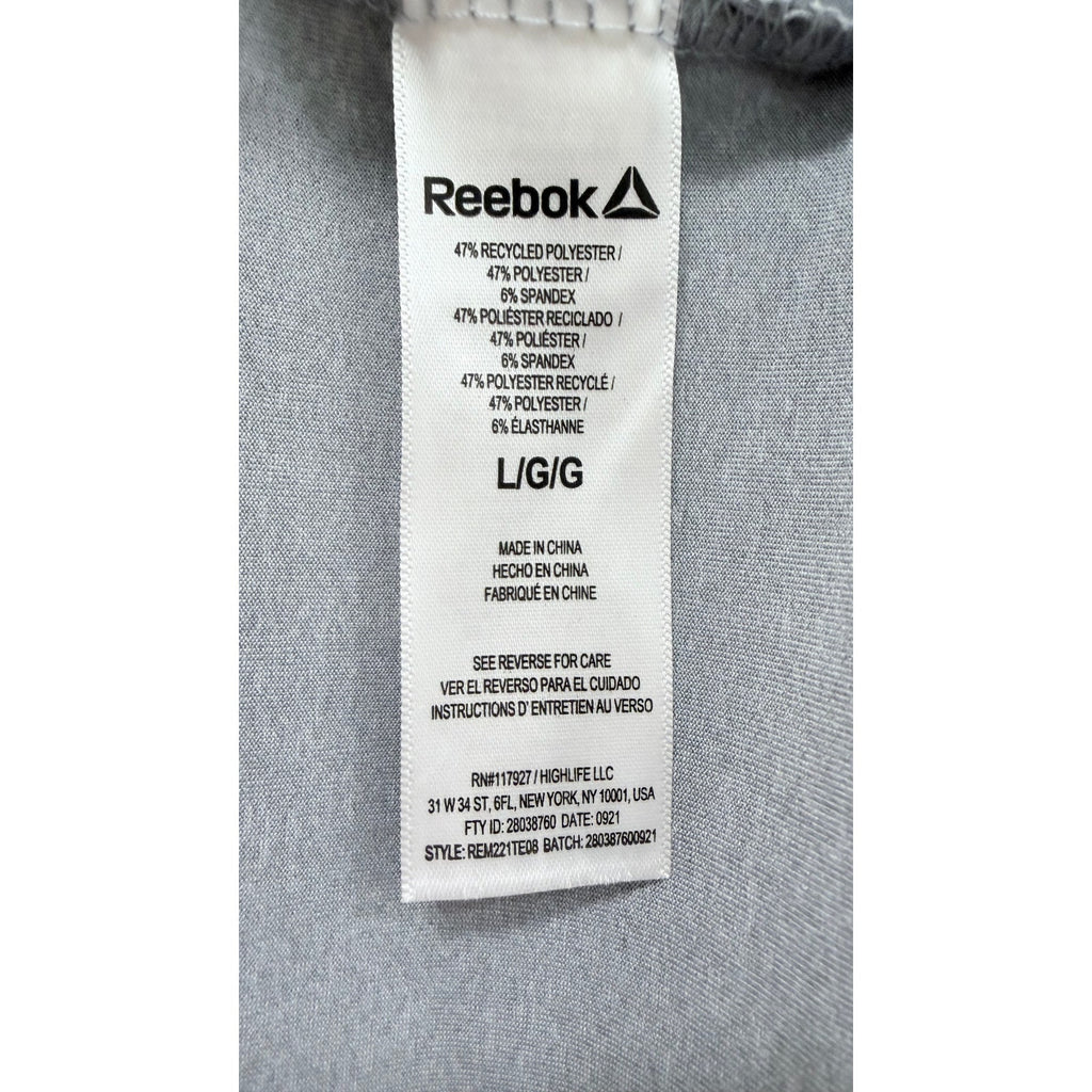 NWOT Reebok Men's Gray Graphic Logo Gym Training Shirt - Large