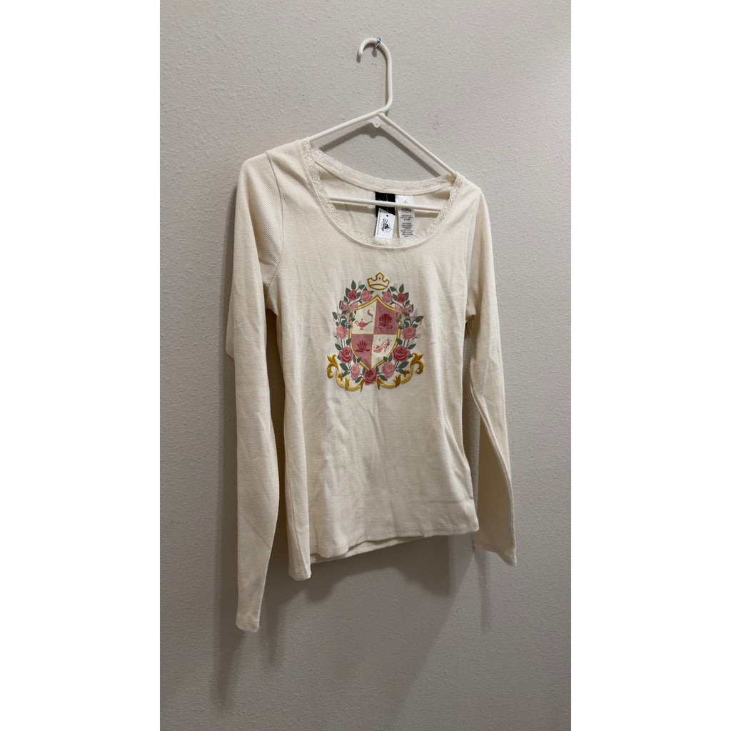 Disney Parks Her Universe Princess Long Sleeve Ribbed Crop Top Shirt Large NWT