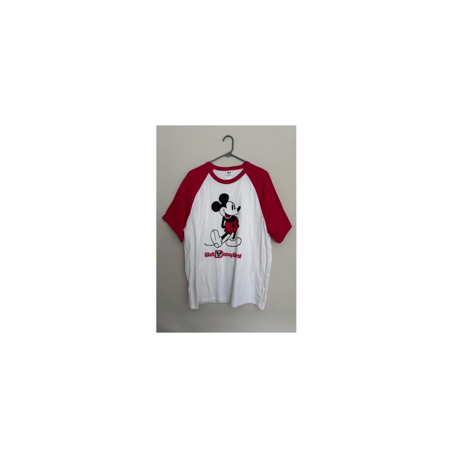 Walt Disney World Classic Mickey Mouse Red Raglan (Preowned) - XL