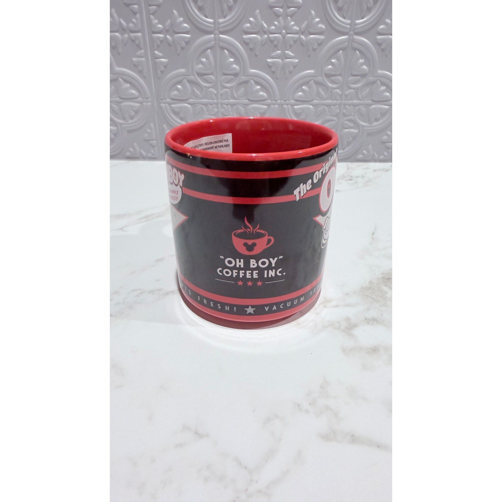 Disney Parks Mickey Mouse Oh Boy Coffee Mug 17 oz NEW